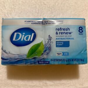Dial Refresh & Renew Antibacterial Deodorant Bar Soap 8 Bars